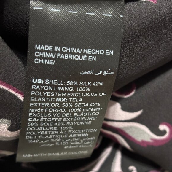 White House Black Market Sz 8 Silk Velvet Burnout Sheer Black Purple Whimsigoth - Picture 11 of 16